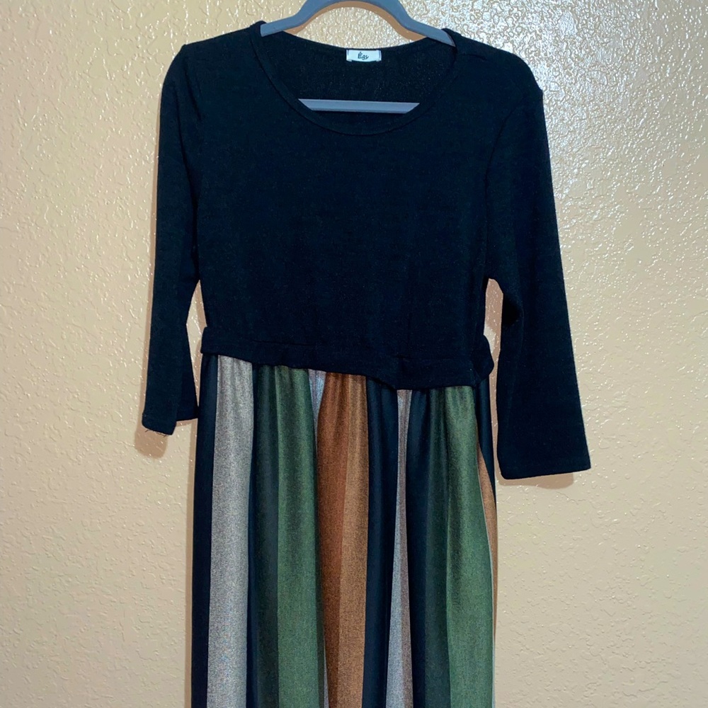 Neutral Striped Dress